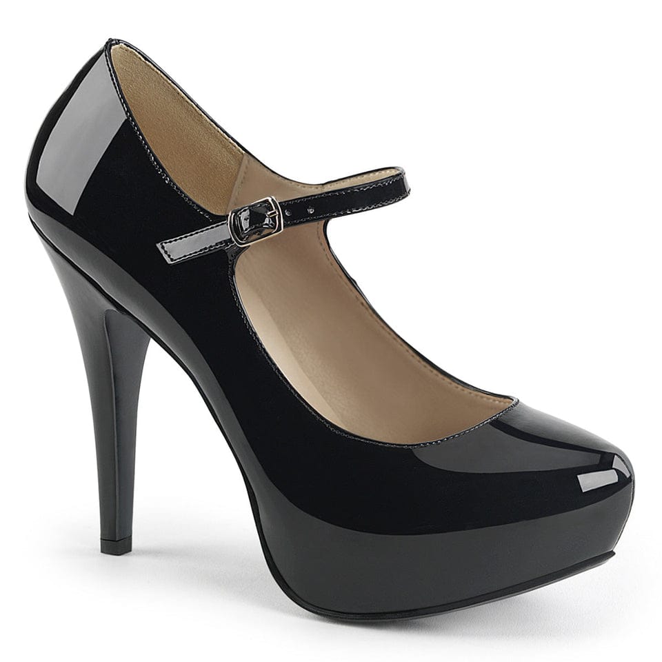 Pleaser - Pink Label Chloe 02 Black Maryjane Pumps with 5.25 inch Heel | UK 6-13 Pleaser - For Me To Love