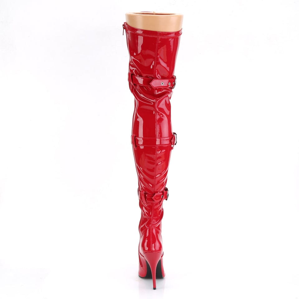 Pleaser - Seduce 3028 Single Sole with 5" Heel Thigh-High Boots with Buckles | UK 3-11 Pleaser - For Me To Love