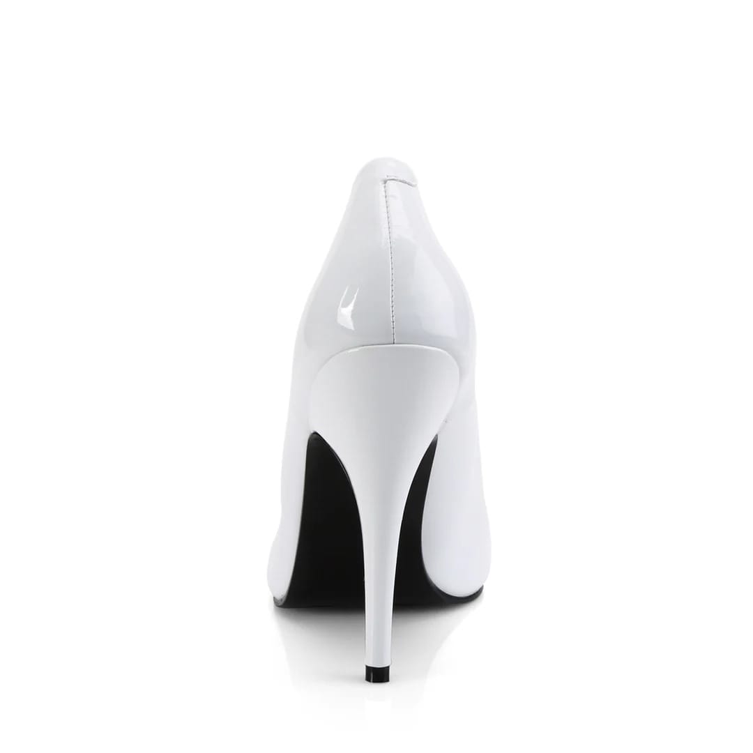Pleaser - Seduce 420 White Classic Pump Court Shoe with 5 inch Heel | UK 2-13 Pleaser - For Me To Love