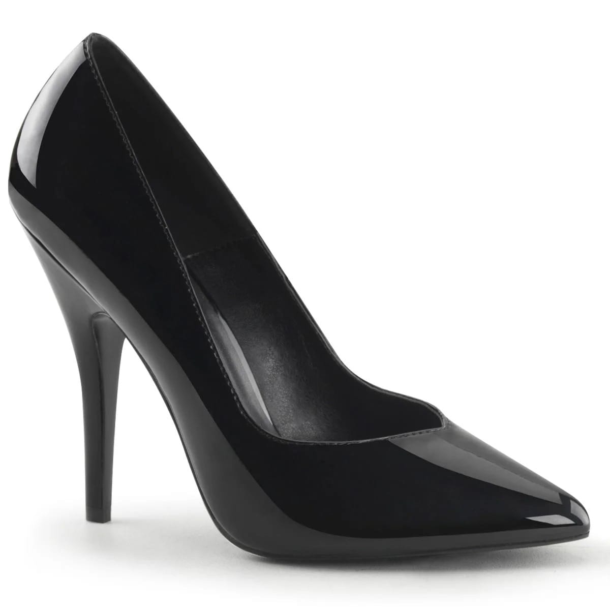 Pleaser - Seduce 420V Black Classic Pointed Toe Court Shoe with 5 inch Heel | UK 2-13 Pleaser - For Me To Love