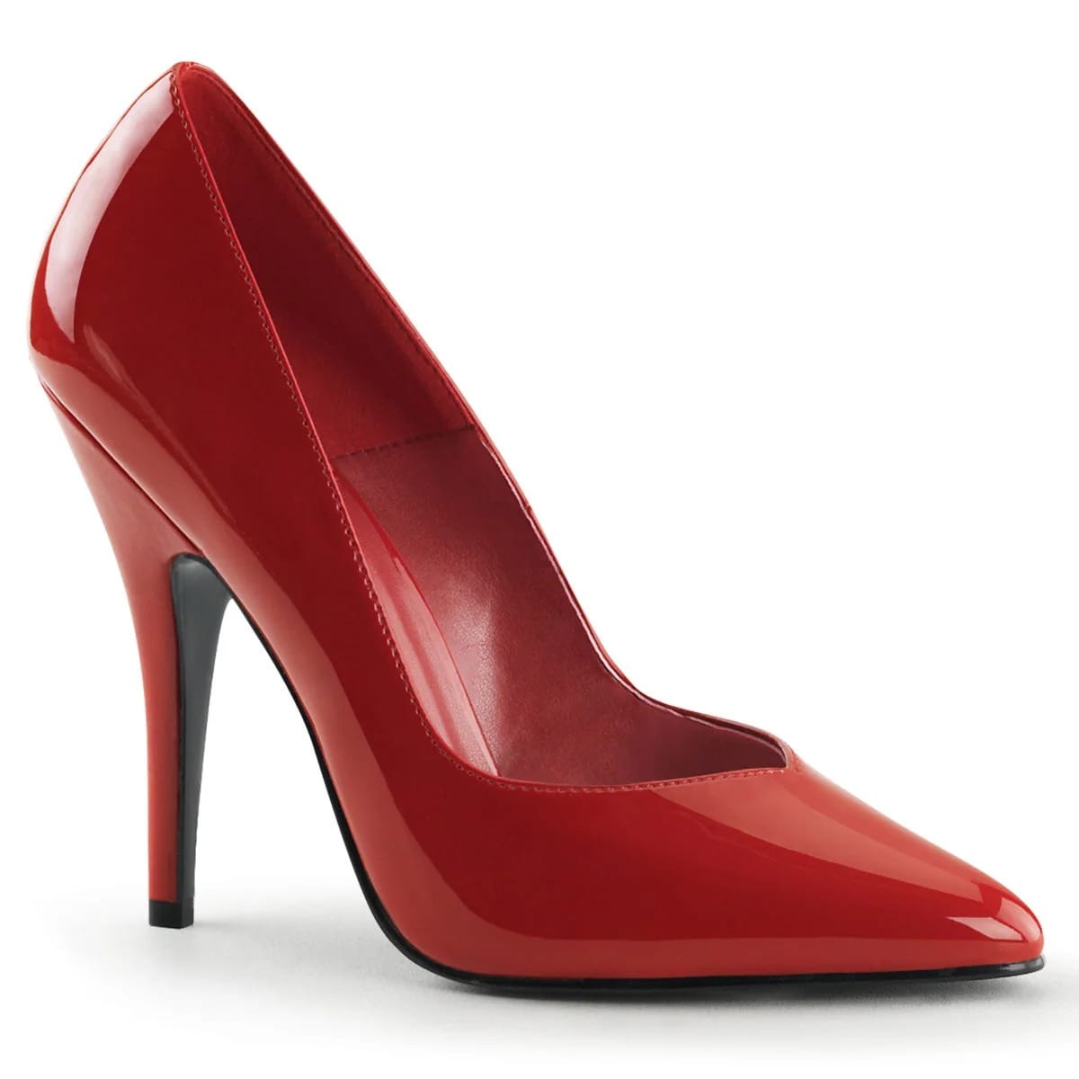 Pleaser - Seduce 420V Red Classic Pointed Toe Court Shoe with 5 inch Heel | UK 2-13 Pleaser - For Me To Love