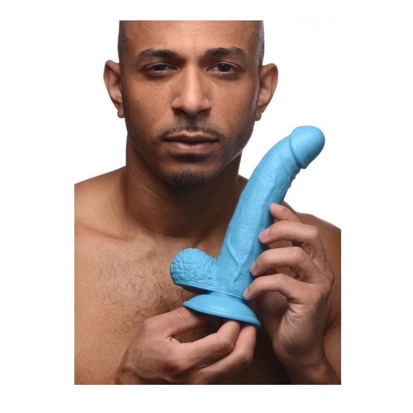 Pop Peckers - Blue Suction Cup Dildo With Balls | 7.5 inches Pop Peckers - For Me To Love