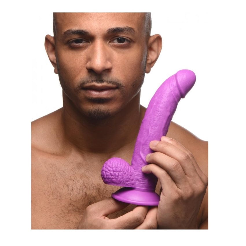 Pop Peckers - Purple Suction Cup Dildo With Balls | 7.5 inches Pop Peckers - For Me To Love