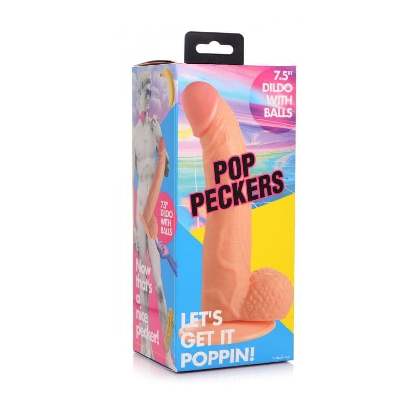 Pop Peckers - Suction Cup Dildo With Balls | 7.5 inches Pop Peckers - For Me To Love