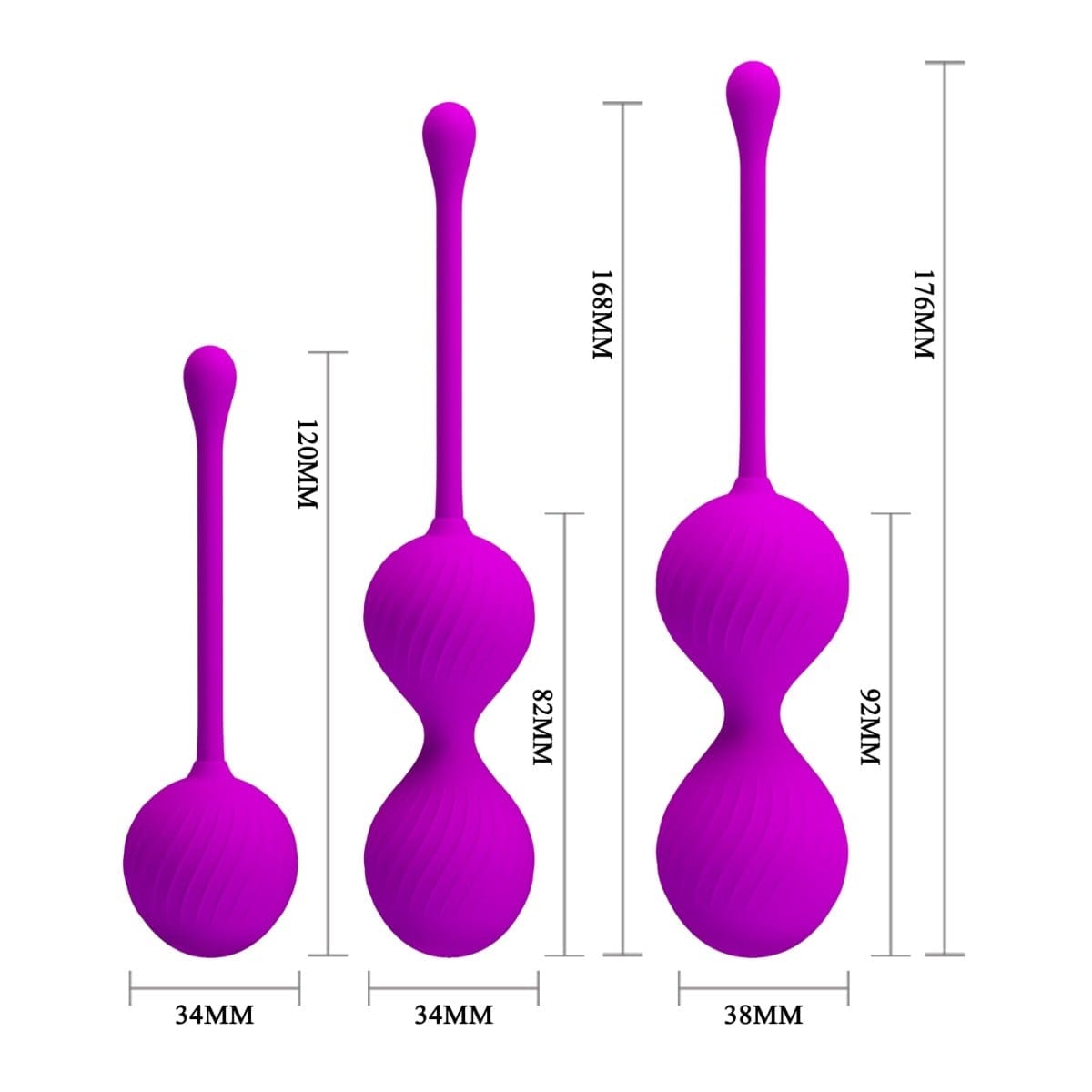 Pretty Love - Kegel Ball Weighted Pelvic Floor Training Set | 3 Sizes Pretty Love - For Me To Love
