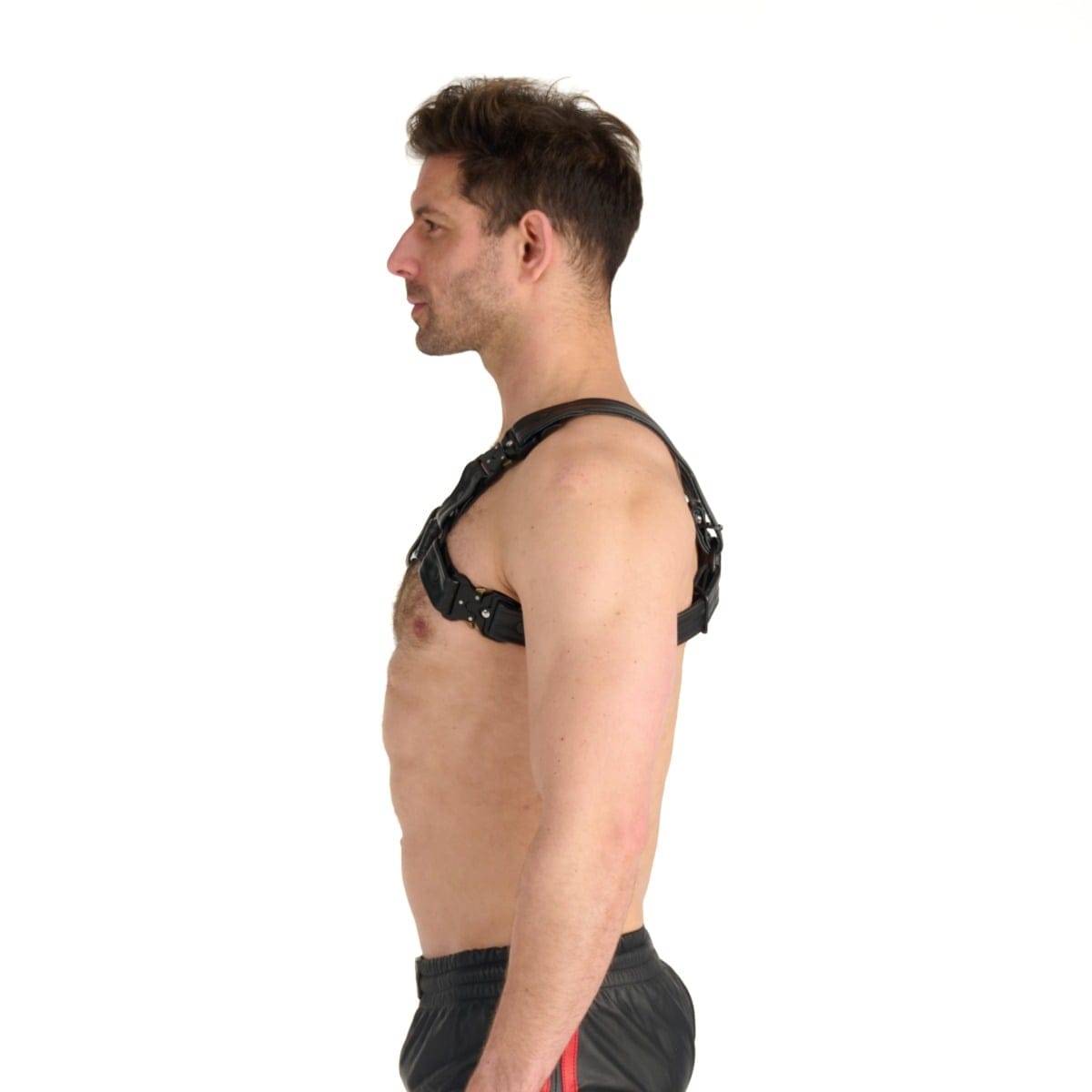 Prowler RED - Adjustable Black Bull Harness with Metal Fittings – Premium Leather Harness for Men | 5 Sizes Prowler Red - For Me To Love
