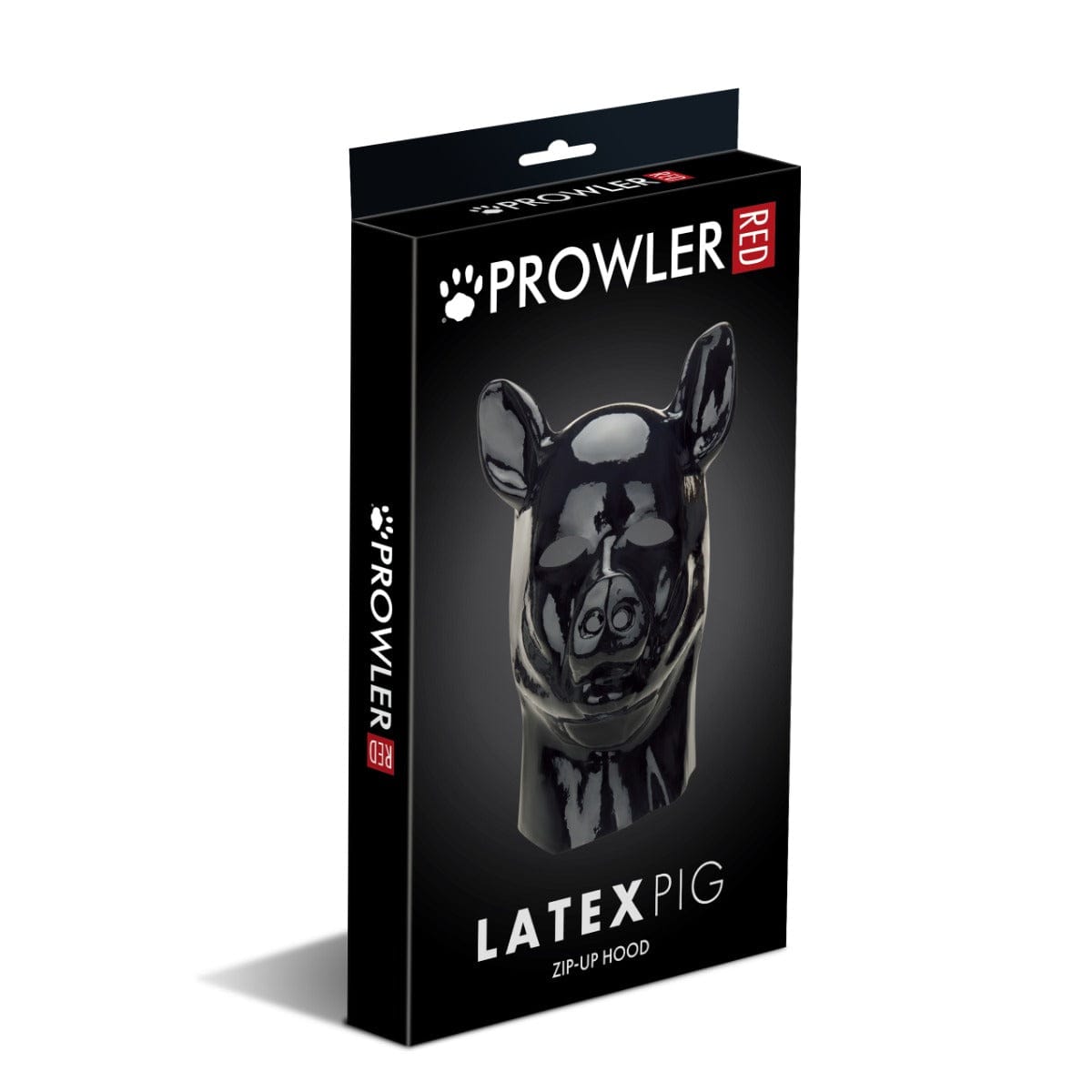 Prowler Red - Bondage Play Latex Pig Hood with Back Zip | Black prowler red - For Me To Love
