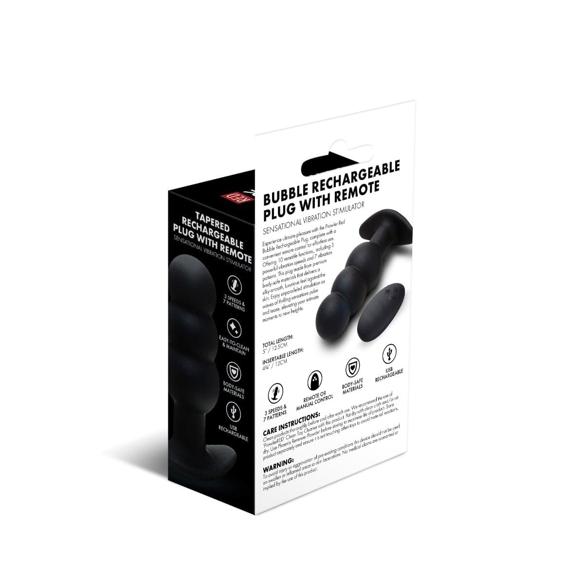 Prowler RED - Bubble Rechargeable Butt Plug with Remote | 5 inches Prowler Red - For Me To Love