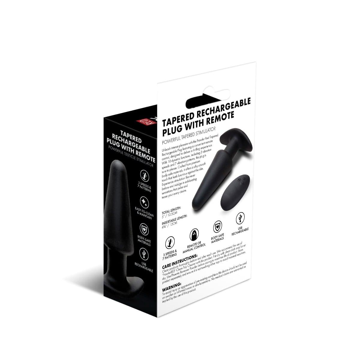 Prowler RED - Tapered Rechargeable Butt Plug with Remote | 5 inches Prowler Red - For Me To Love