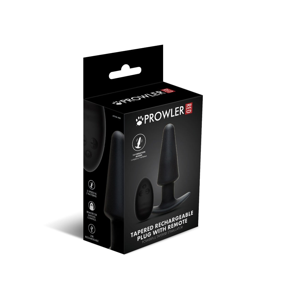 Prowler RED - Tapered Rechargeable Butt Plug with Remote | 5 inches Prowler Red - For Me To Love