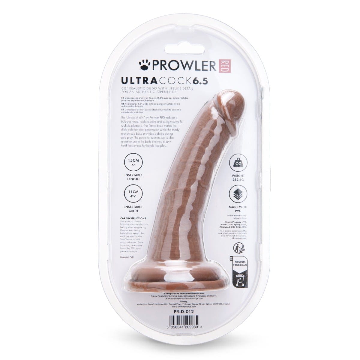 Prowler Red - Ultra Cock Caramel Dildo with Suction Cup Base | 6.5 inches Prowler Red - For Me To Love