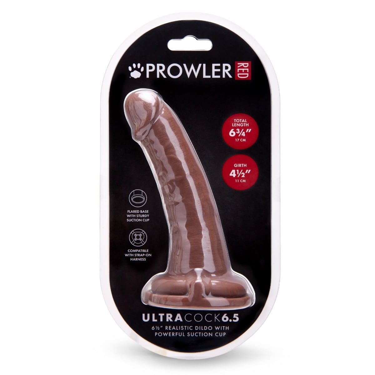 Prowler Red - Ultra Cock Caramel Dildo with Suction Cup Base | 6.5 inches Prowler Red - For Me To Love