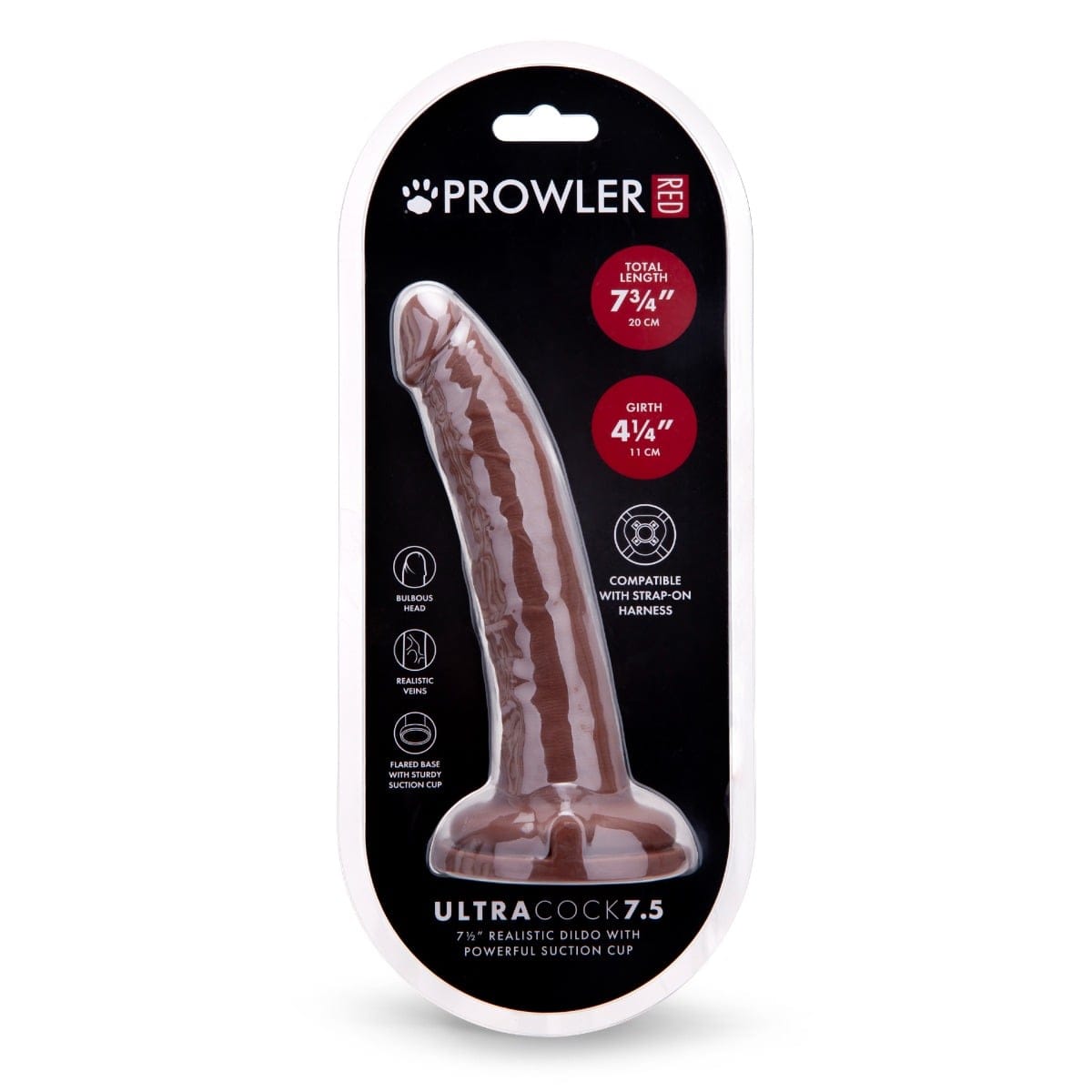 Prowler Red - Ultra Cock Caramel Dildo with Suction Cup Base | 7.5 inches Prowler Red - For Me To Love