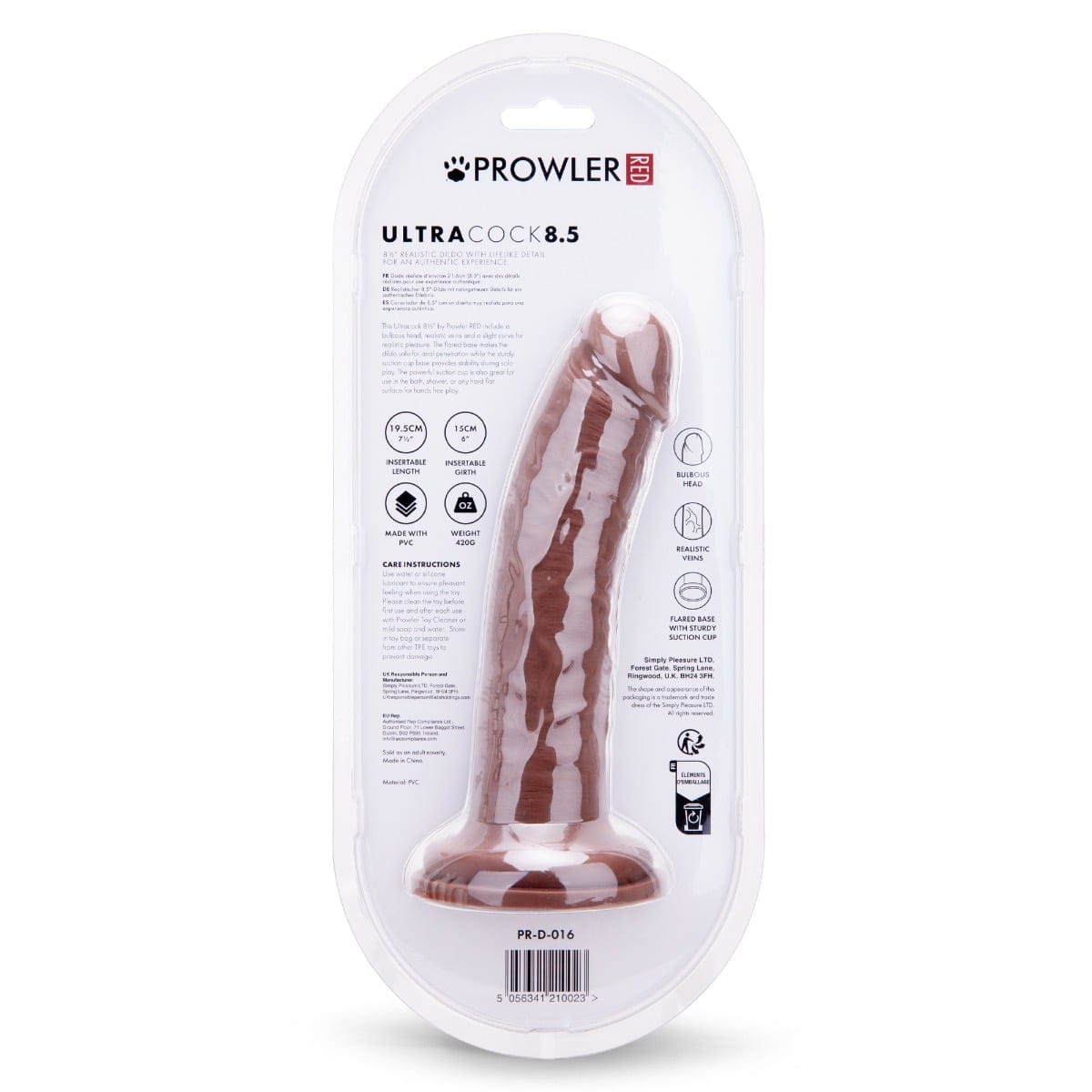 Prowler Red - Ultra Cock Caramel Dildo with Suction Cup Base | 8.5 inches Prowler Red - For Me To Love