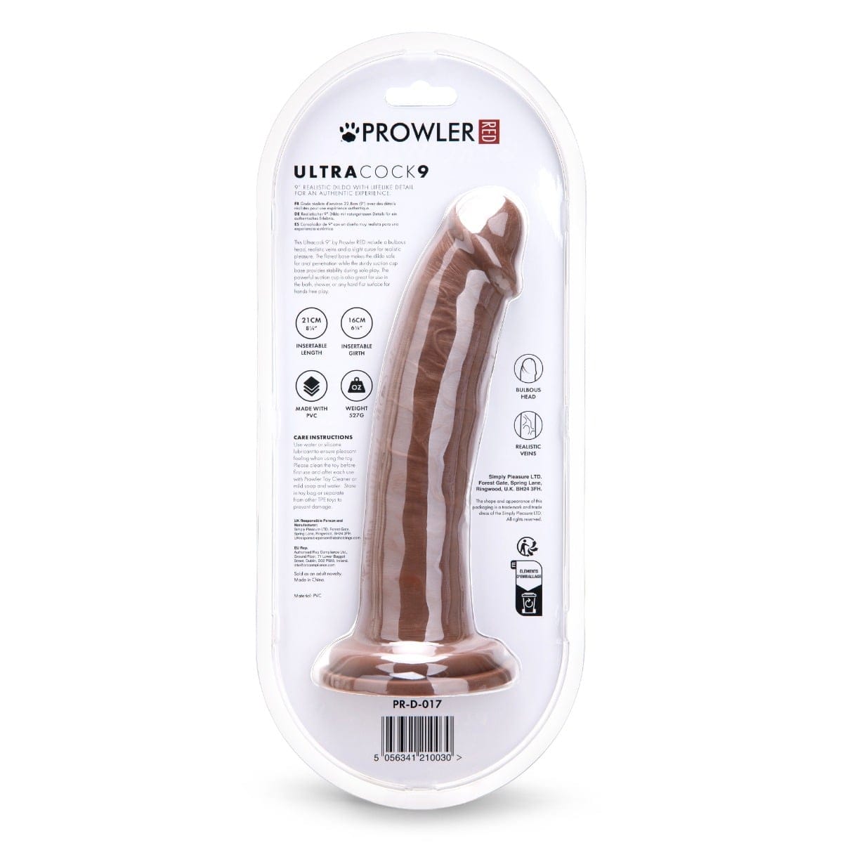 Prowler Red - Ultra Cock Caramel Dildo with Suction Cup Base | 9 inches prowler red - For Me To Love