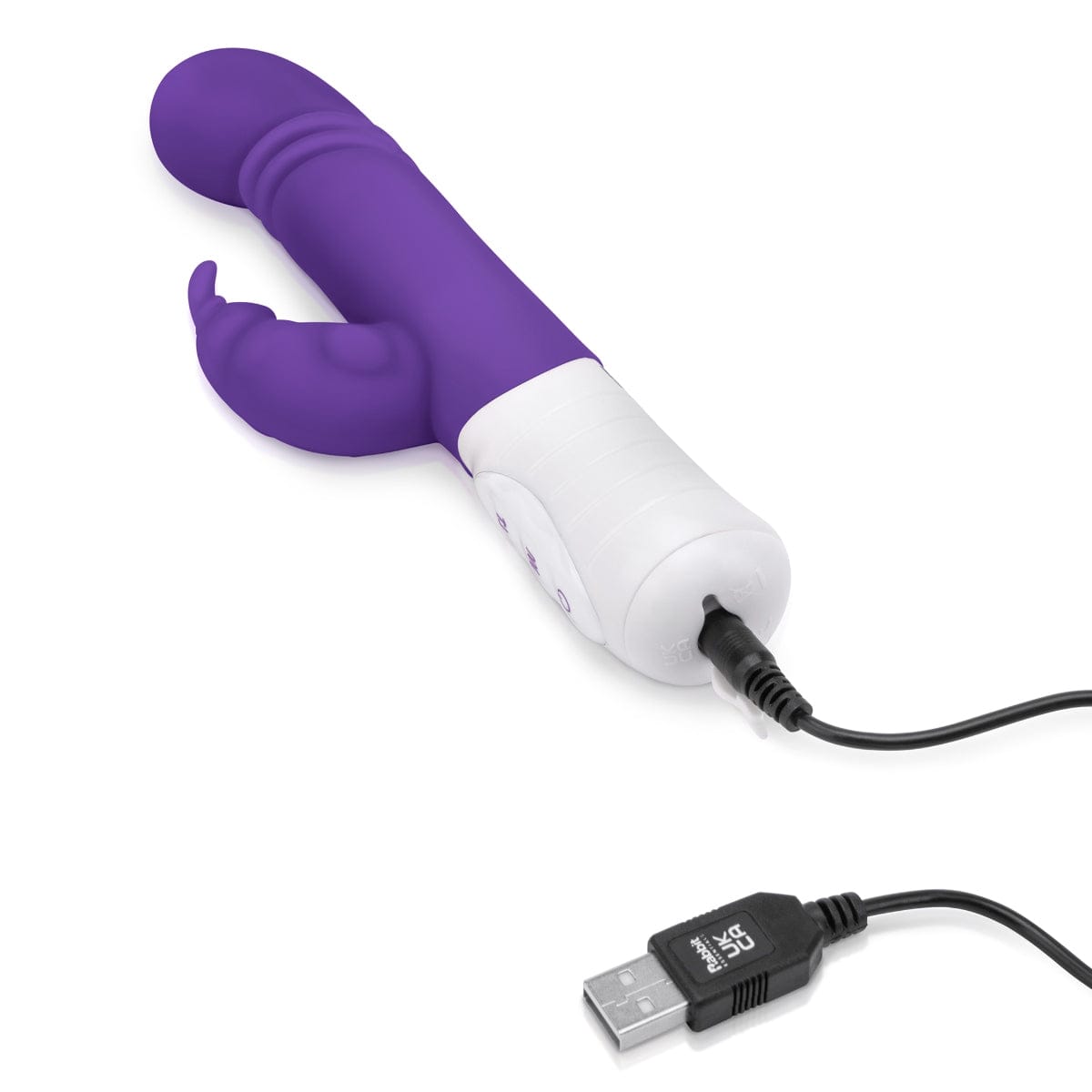 Rabbit Essentials - Rechargeable Slim Shaft thrusting G Spot Rabbit Vibrator | Purple Rabbit Essentials - For Me To Love