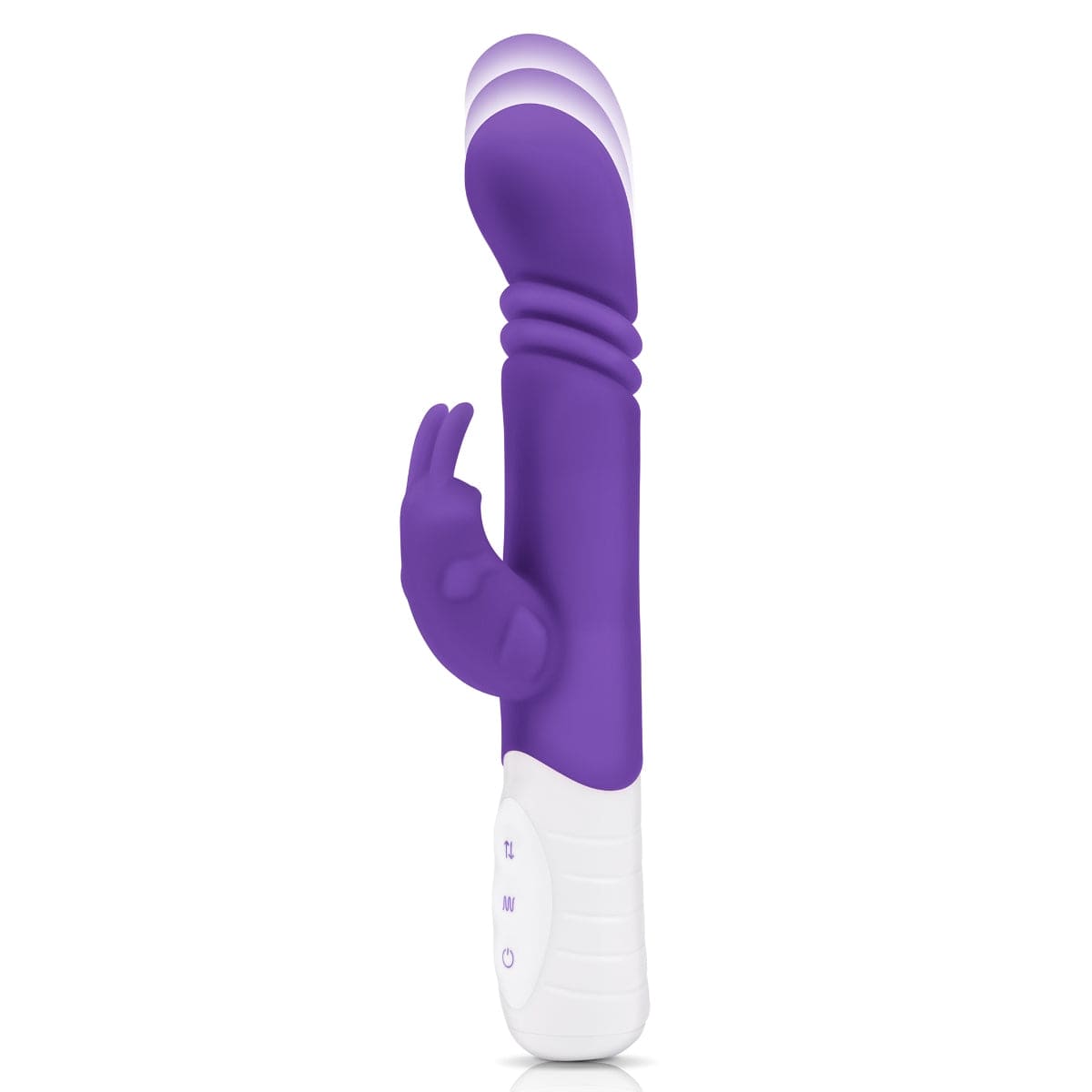 Rabbit Essentials - Rechargeable Slim Shaft thrusting G Spot Rabbit Vibrator | Purple Rabbit Essentials - For Me To Love