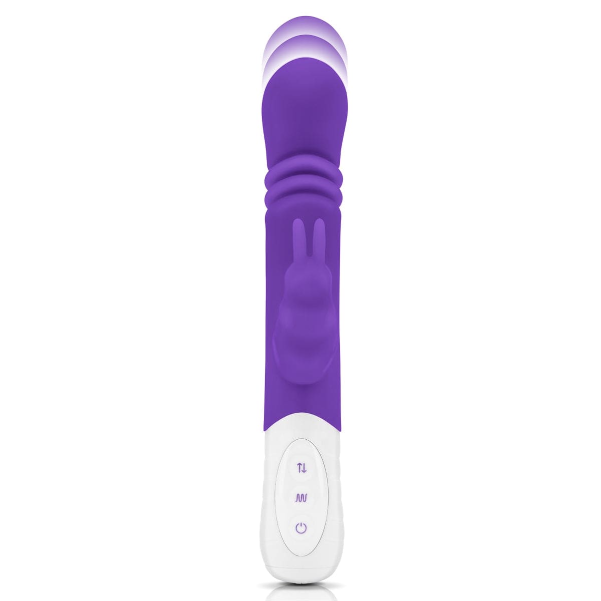 Rabbit Essentials - Rechargeable Slim Shaft thrusting G Spot Rabbit Vibrator | Purple Rabbit Essentials - For Me To Love