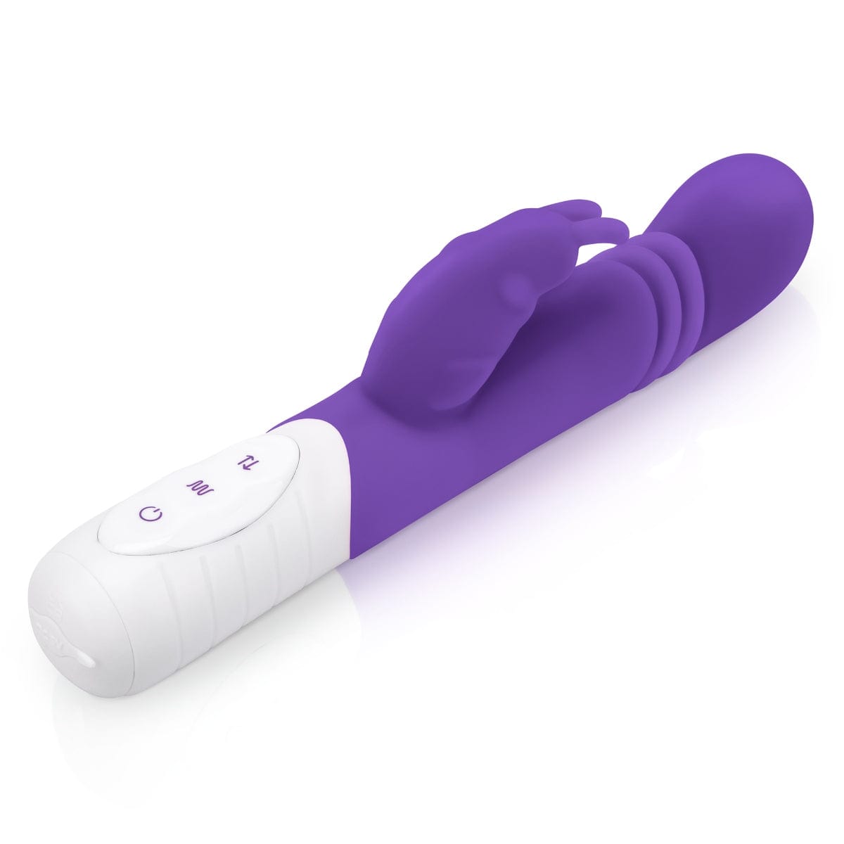 Rabbit Essentials - Rechargeable Slim Shaft thrusting G Spot Rabbit Vibrator | Purple Rabbit Essentials - For Me To Love