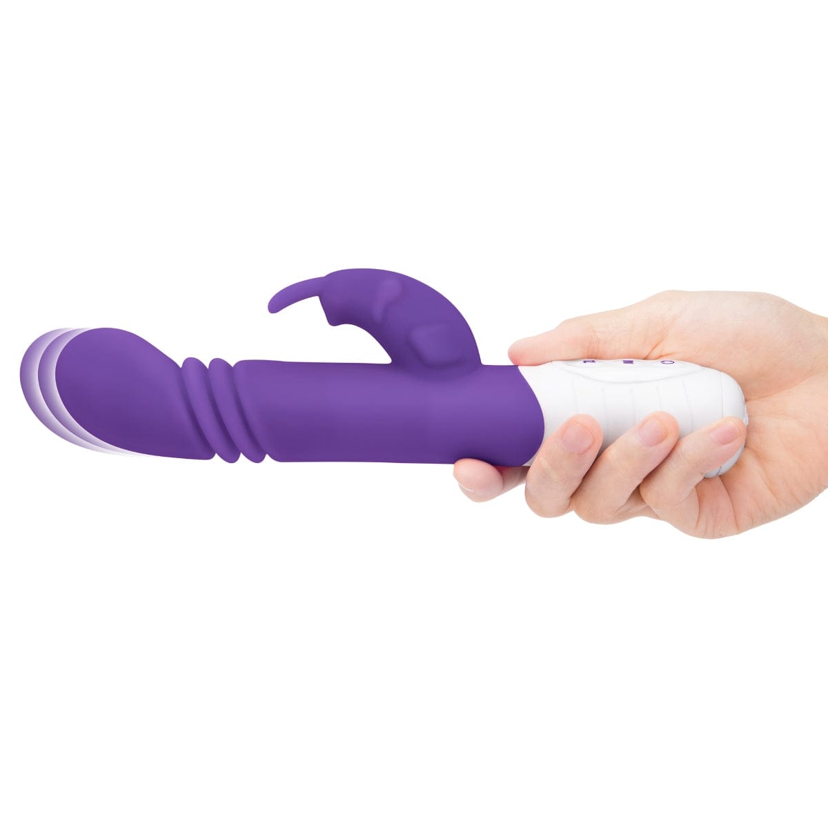 Rabbit Essentials - Rechargeable Slim Shaft thrusting G Spot Rabbit Vibrator | Purple Rabbit Essentials - For Me To Love