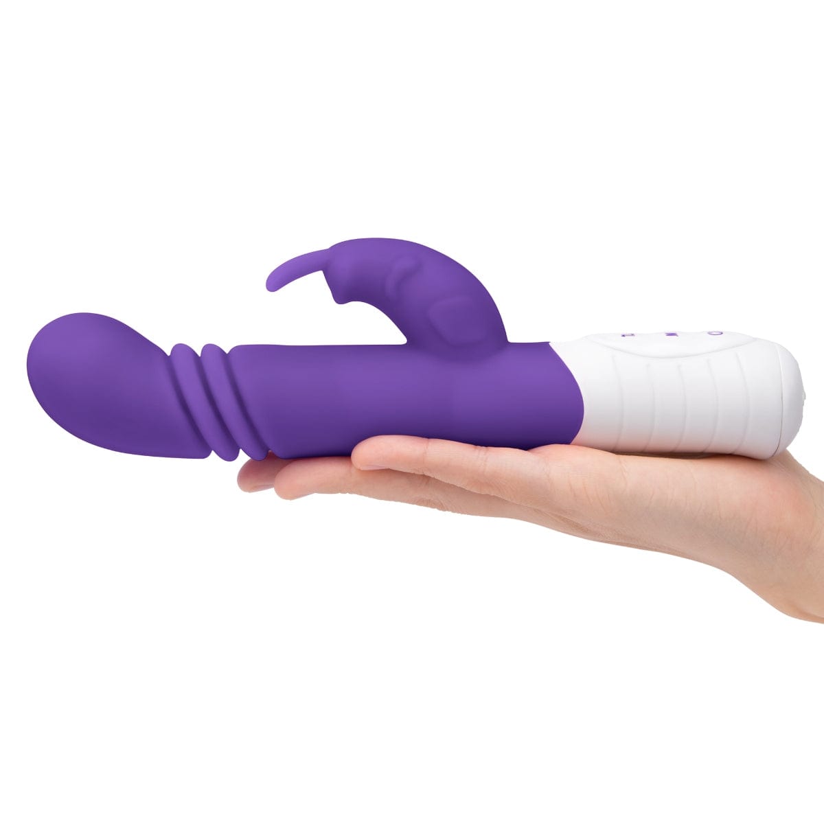 Rabbit Essentials - Rechargeable Slim Shaft thrusting G Spot Rabbit Vibrator | Purple Rabbit Essentials - For Me To Love