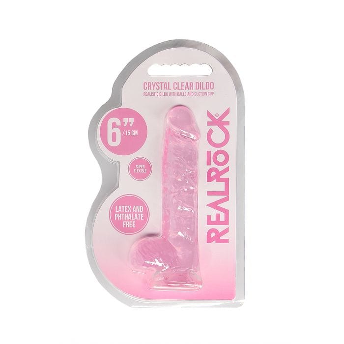 Real Rock - Crystal Clear Realistic Suction Cup Dildo With Balls | 6 inches Real Rock - For Me To Love