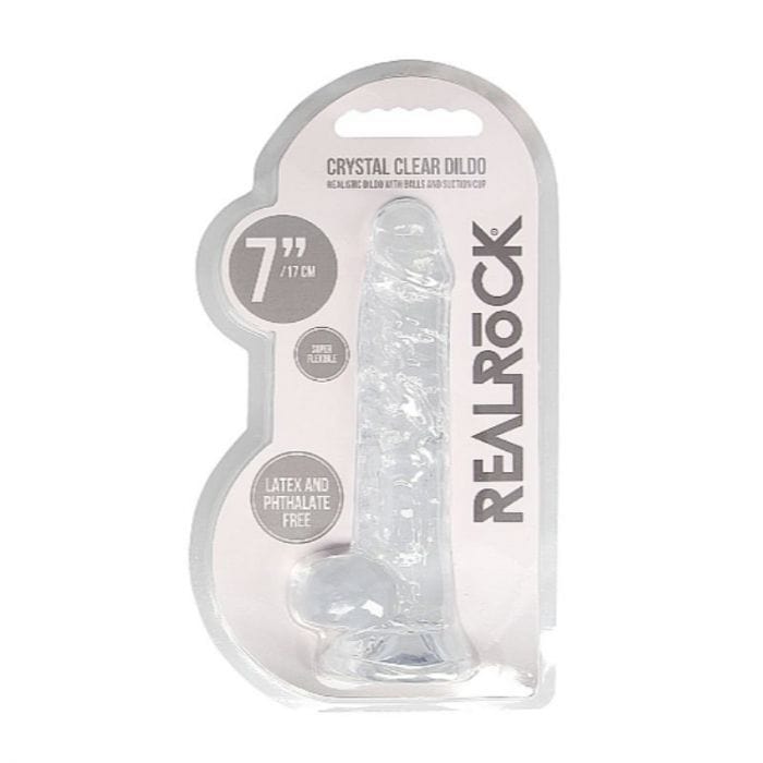 Real Rock - Crystal Clear Realistic Suction Cup Dildo With Balls | 7 inches Real Rock - For Me To Love