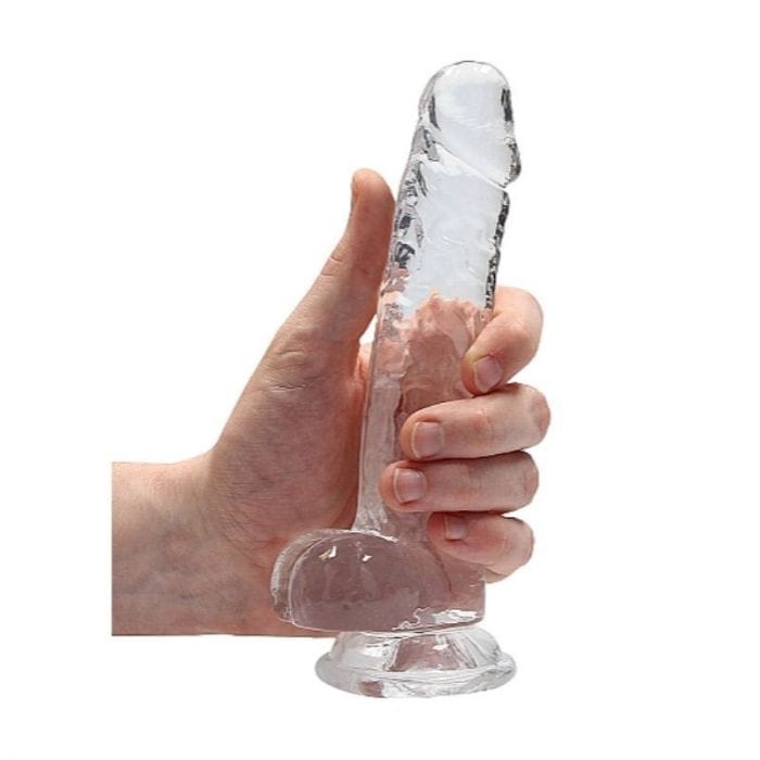 Real Rock - Crystal Clear Realistic Suction Cup Dildo With Balls | 7 inches Real Rock - For Me To Love