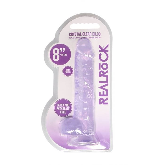 Real Rock - Crystal Clear Realistic Suction Cup Dildo With Balls | 8 inches Real Rock - For Me To Love