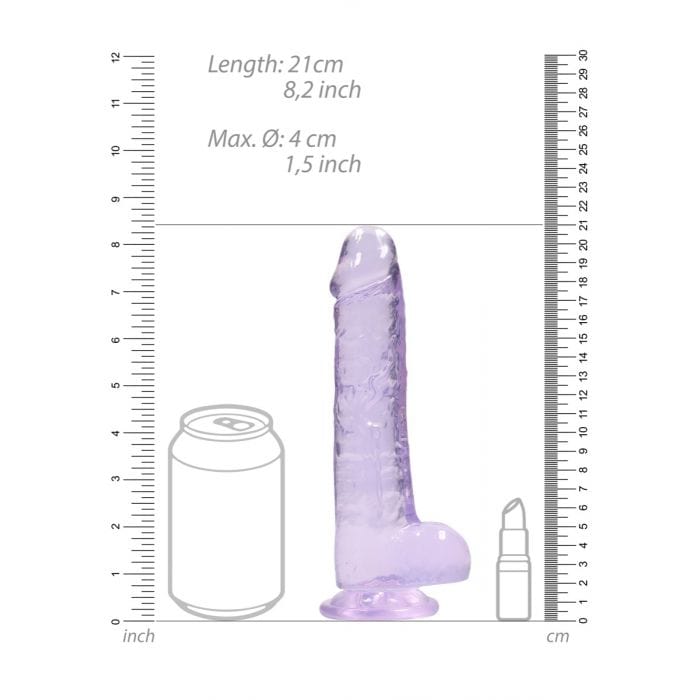 Real Rock - Crystal Clear Realistic Suction Cup Dildo With Balls | 8 inches Real Rock - For Me To Love