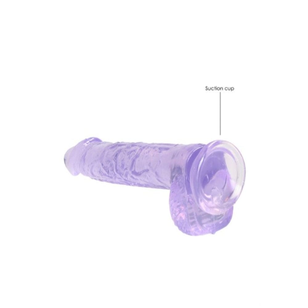 Real Rock Real Rock Crystal Clear 6" Realistic Dildo With Balls (Purple)