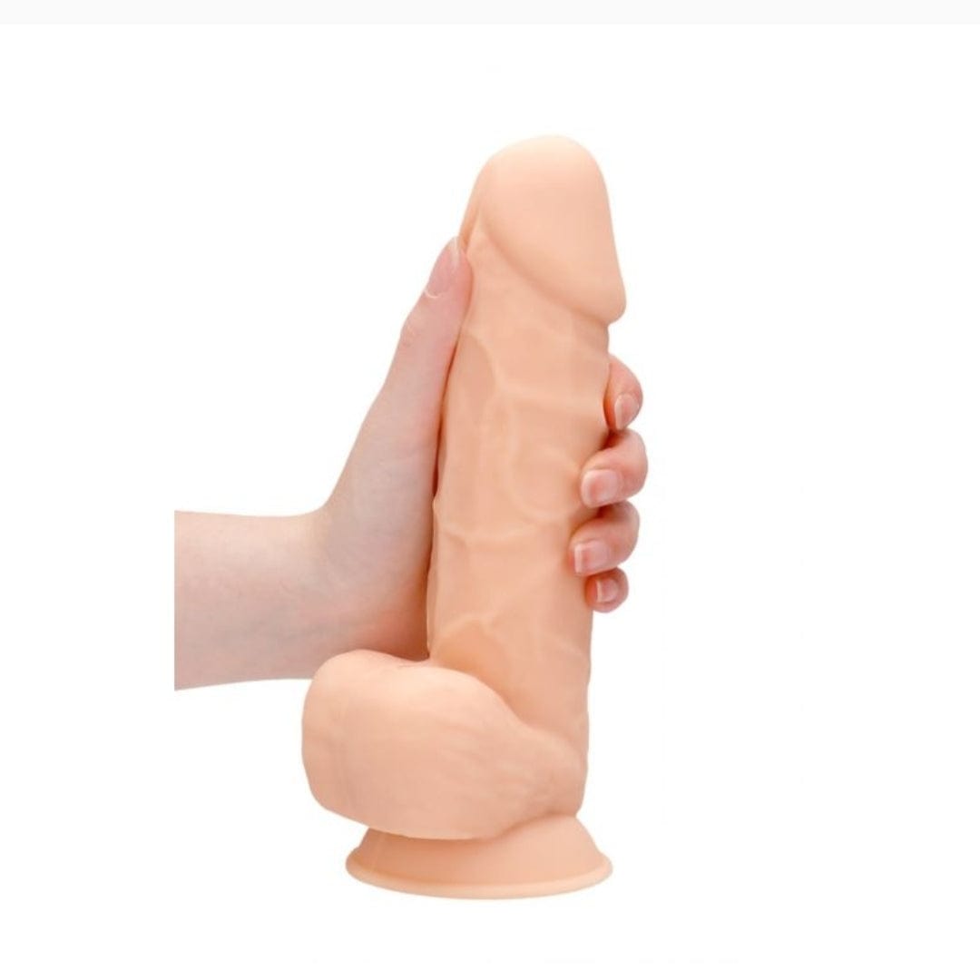 Real Rock Real Rock Silicone Dildo With Balls 8.5" (Flesh)