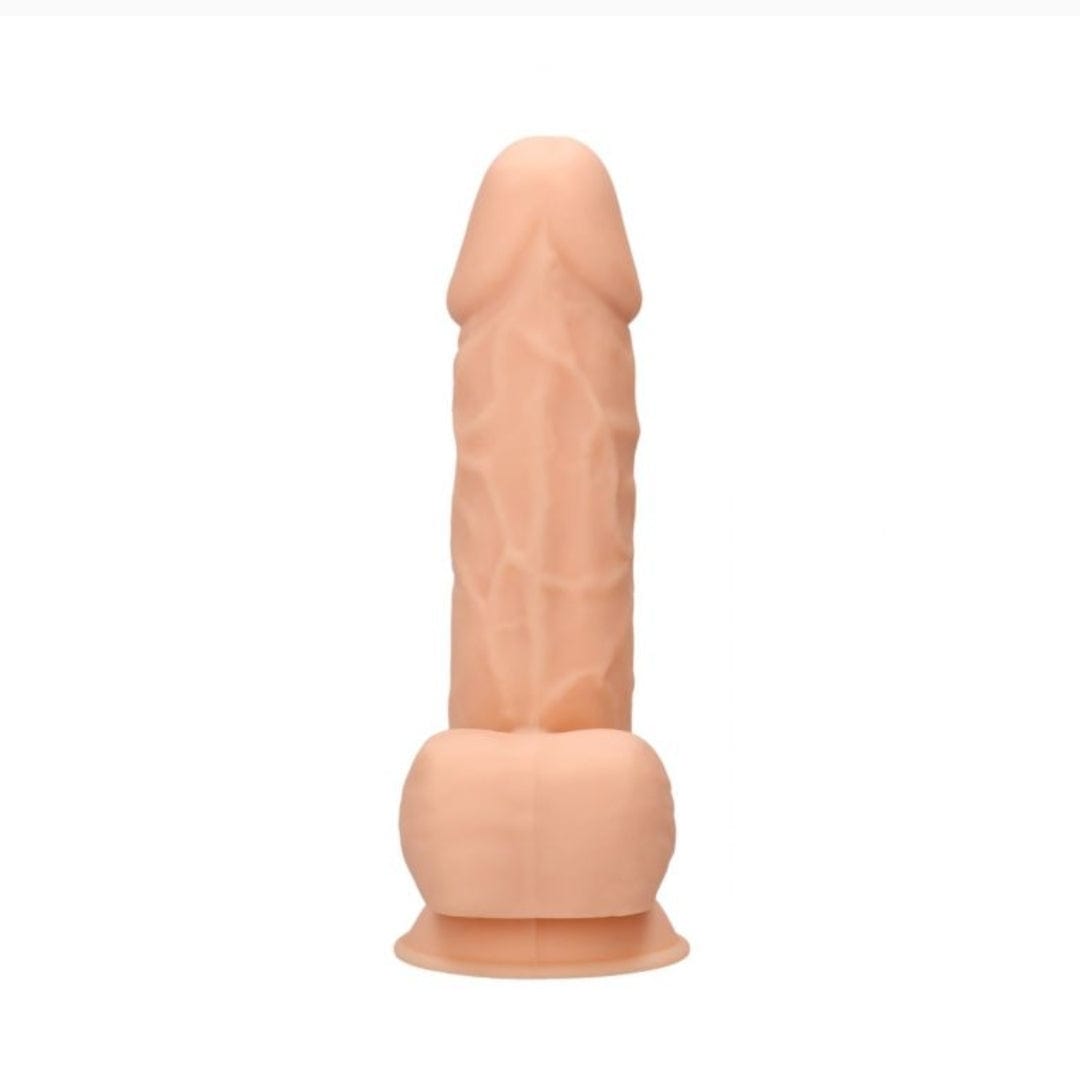 Real Rock Real Rock Silicone Dildo With Balls 8.5" (Flesh)