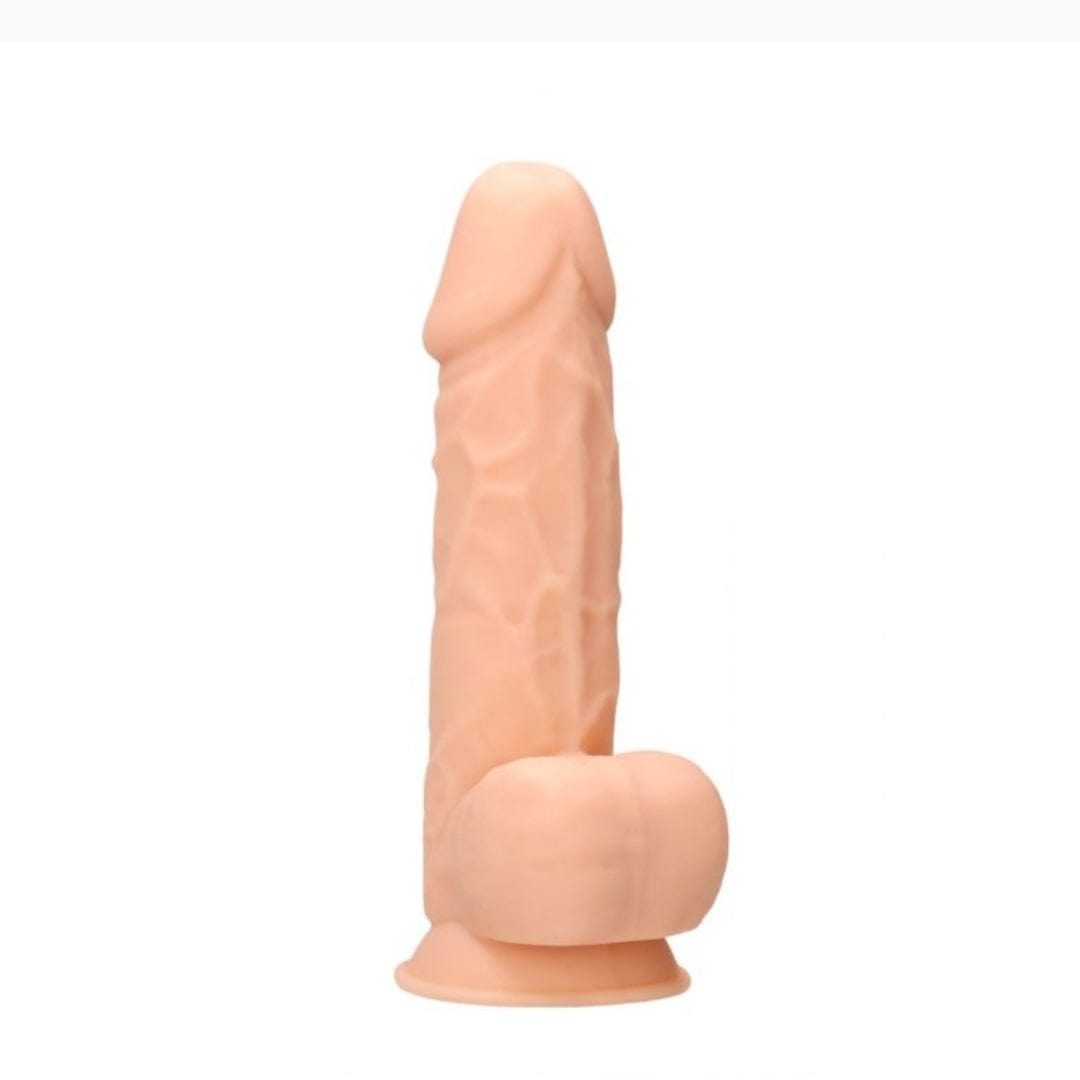 Real Rock Real Rock Silicone Dildo With Balls 8.5" (Flesh)