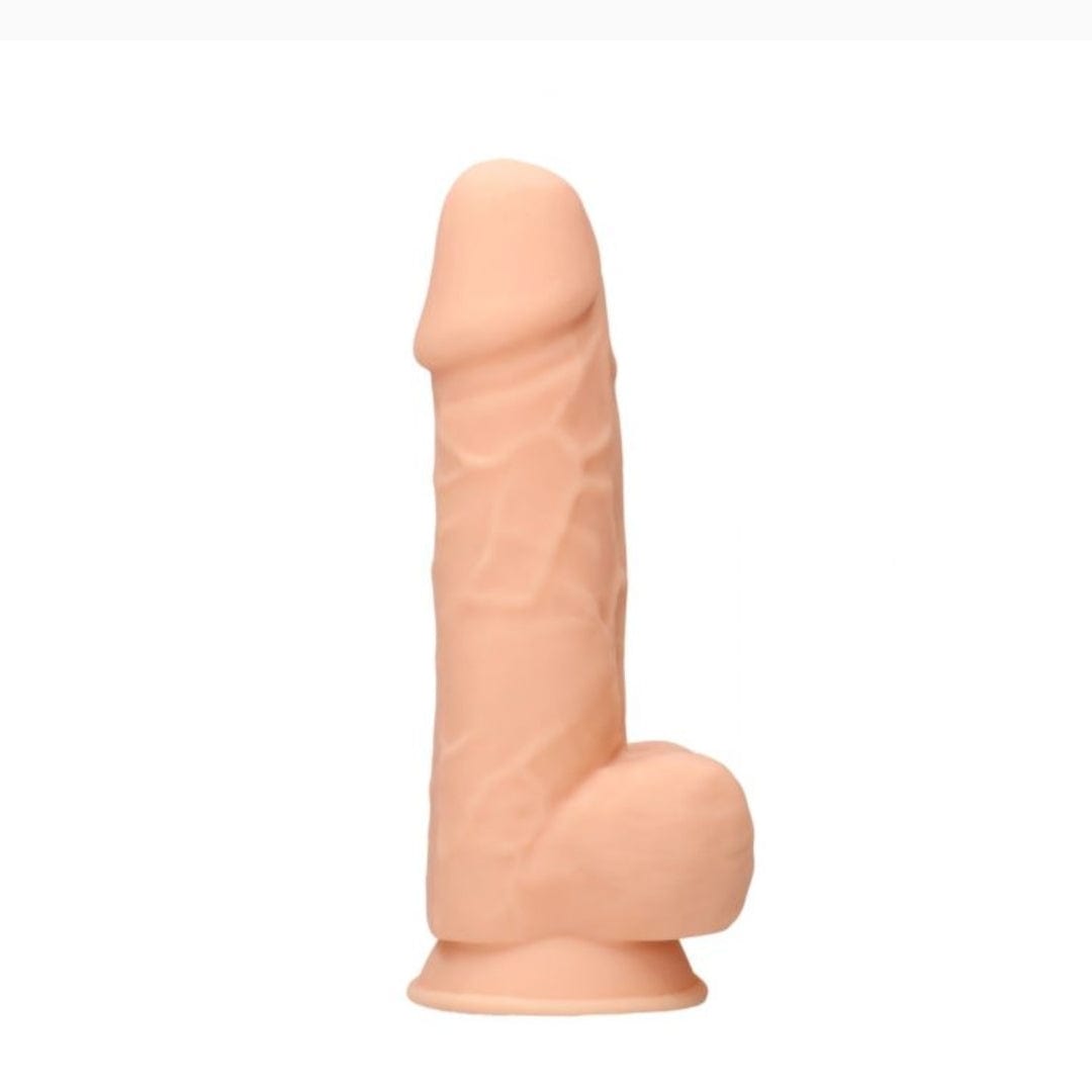 Real Rock Real Rock Silicone Dildo With Balls 8.5" (Flesh)