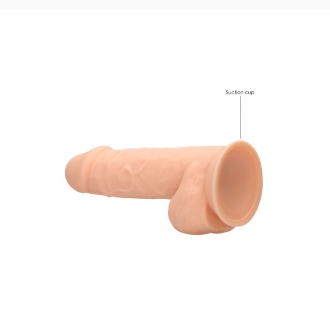 Real Rock Real Rock Silicone Dildo With Balls 8.5" (Flesh)