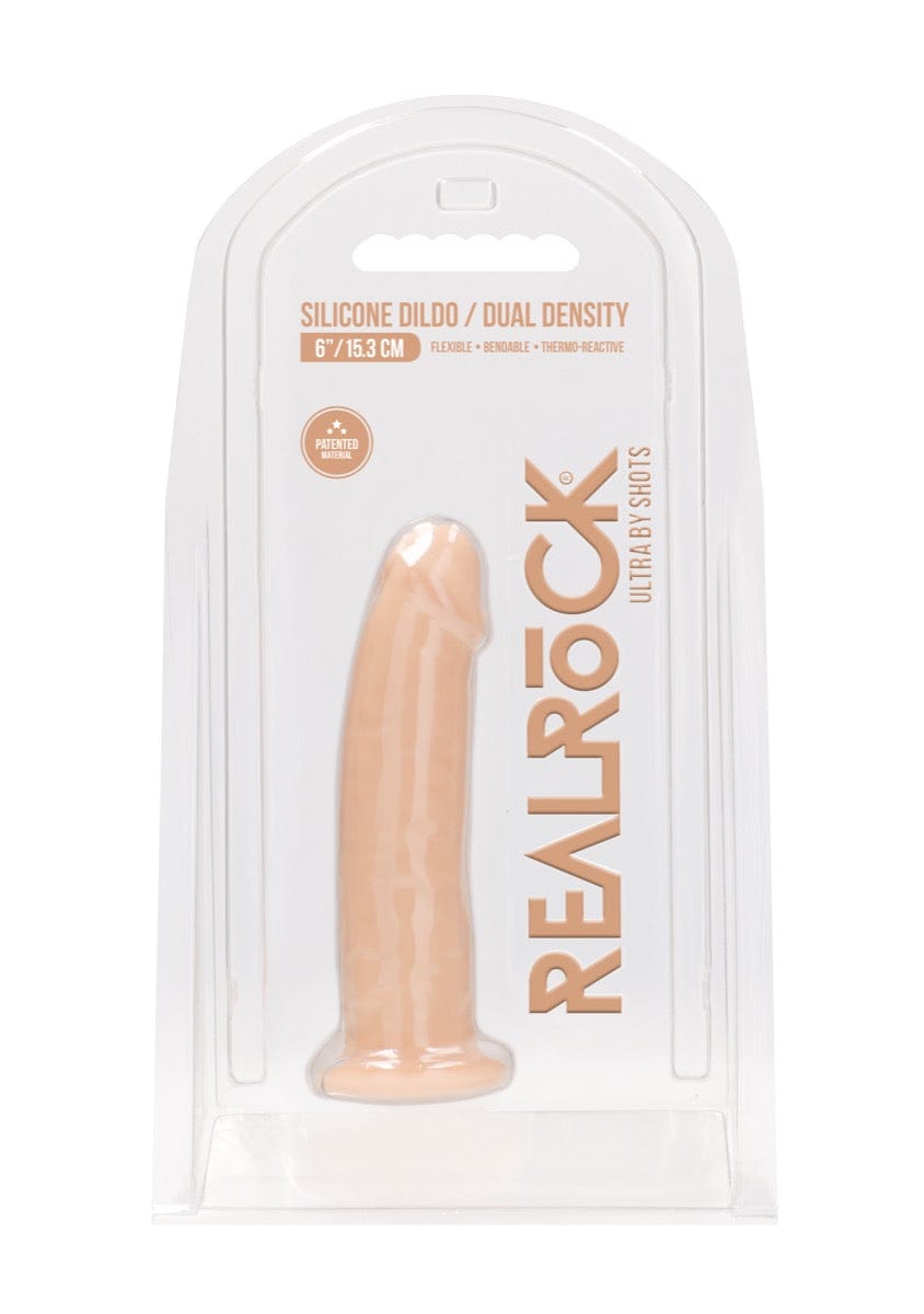 Real Rock Real Rock Silicone Dildo Without Balls 6" (Flesh)