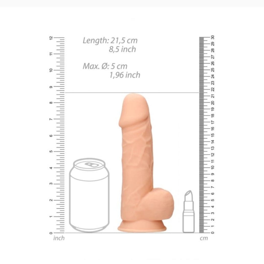 Real Rock Silicone Dildo With Balls 8.5" (Flesh) Real Rock - For Me To Love