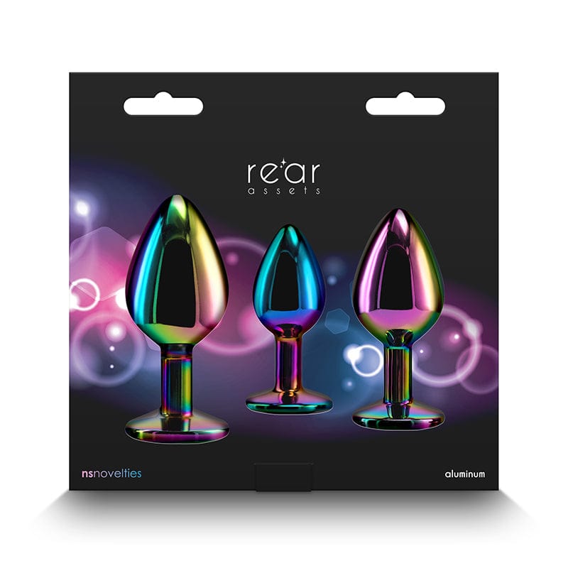 Rear Assets - 3 Piece Multicolor Trainer Kit with Rainbow Jewel Butt Plugs Rear Assets - For Me To Love