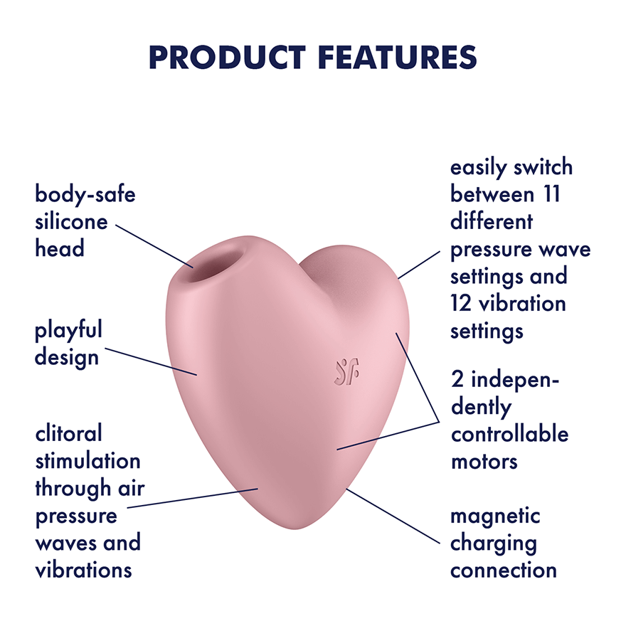 Satisfyer - Cutie Heart Double Air Pulse Vibrator | Light Red Satisfyer - For Me To Love