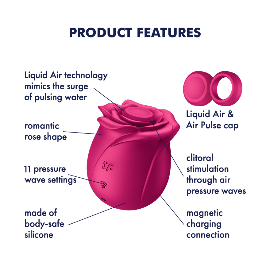 Satisfyer - Pro 2 Classic Rose Suction Vibe with Liquid Air Pulse Technology Satisfyer - For Me To Love