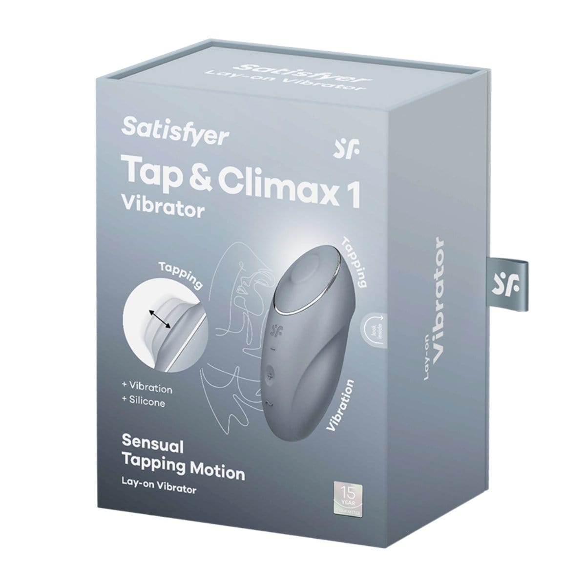 Satisfyer - Tap & Climax 1 Intense Clitoral Vibrator | Choice of 3 colours Blue-grey Satisfyer - For Me To Love