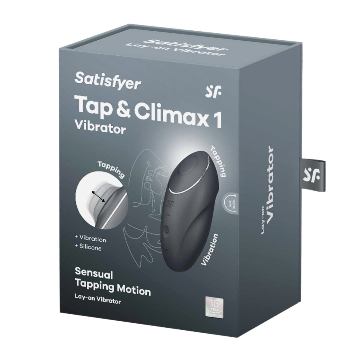 Satisfyer - Tap & Climax 1 Intense Clitoral Vibrator | Choice of 3 colours Gray Satisfyer - For Me To Love