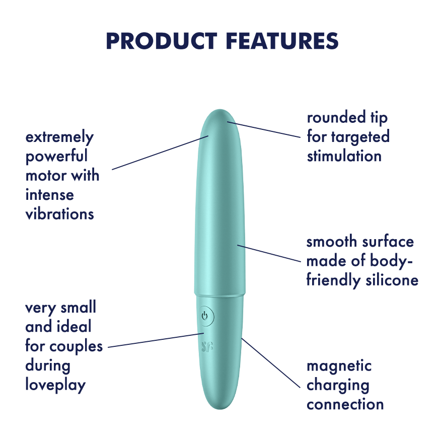 Satisfyer - Ultra Power Bullet 6 Vibrator Turquoise | USB Rechargeable Satisfyer - For Me To Love