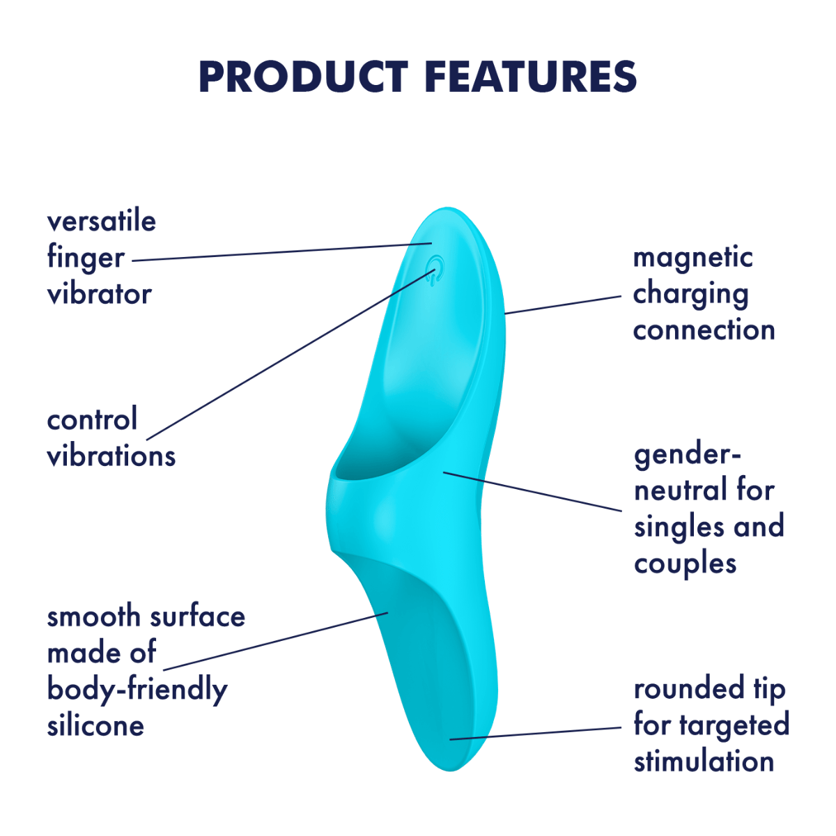 Satisfyer Waterproof Teaser Finger Vibrator - Light Blue Satisfyer - For Me To Love