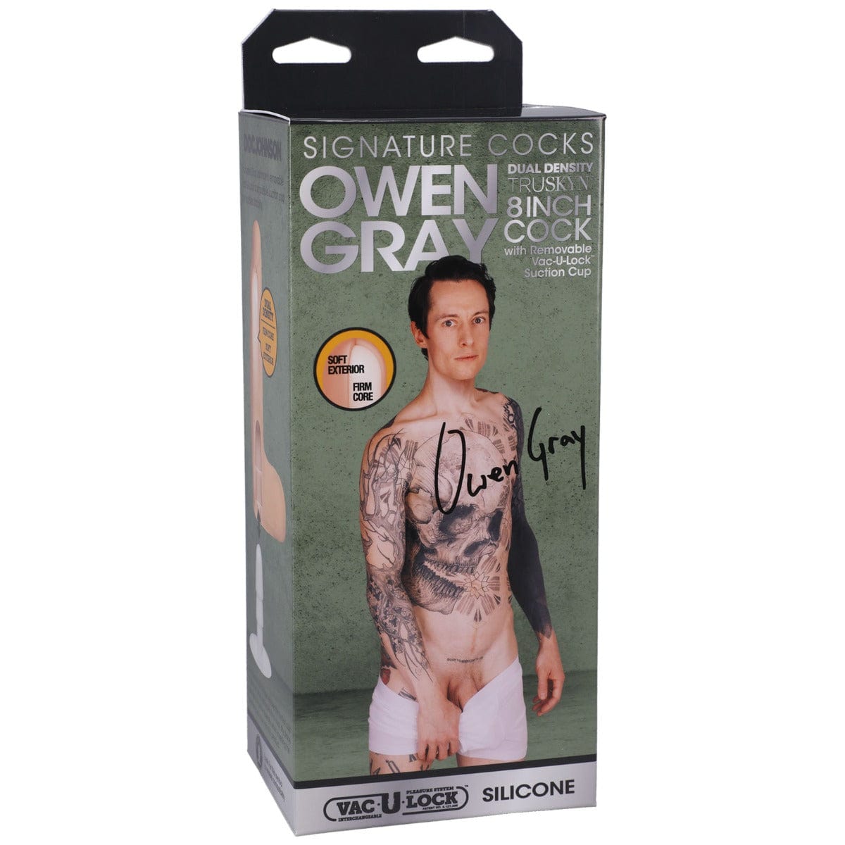 Signature Cocks Owen Gray Ultraskyn Dildo with Removable Vac-U-Lock Suction Cup 8 Inches Doc Johnson - For Me To Love