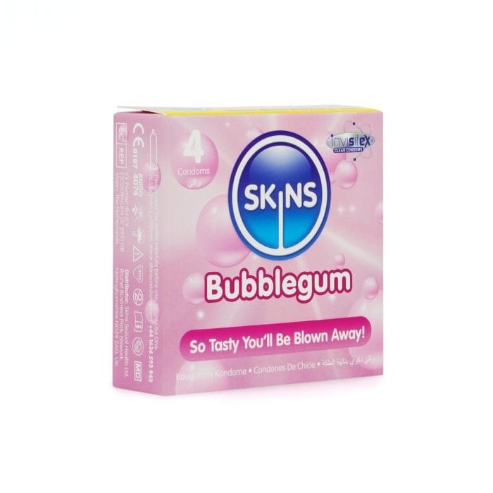 Skins - Bubblegum Flavoured Condoms | 4 Pack Skins - For Me To Love