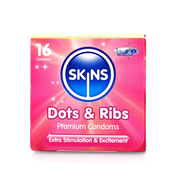 Skins - Dots & Ribs Condom Cube | 16 Pack Skins - For Me To Love