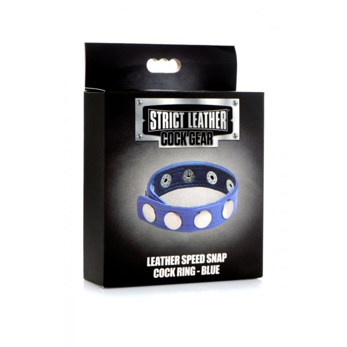 Strict Leather Cock Gear Leather Speed Snap Cock Ring - Blue Strict Leather - For Me To Love