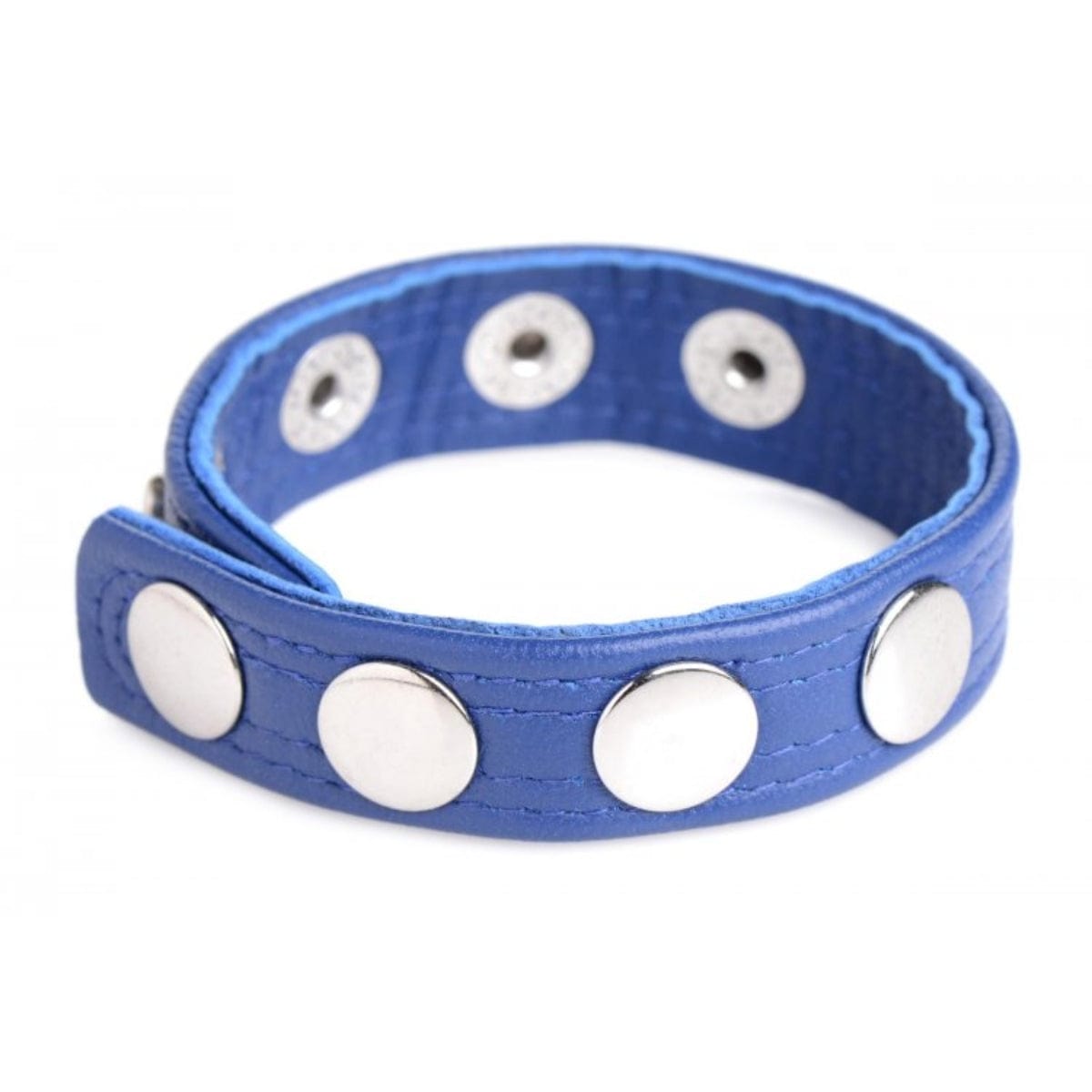 Strict Leather Cock Gear Leather Speed Snap Cock Ring - Blue Strict Leather - For Me To Love